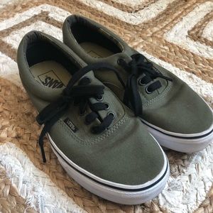 Vans Army Green with Camo Tongue Women 8.5/Men 7